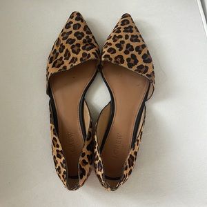 J. Crew Leopard Print Pointed Toe Flats - Brown & Black